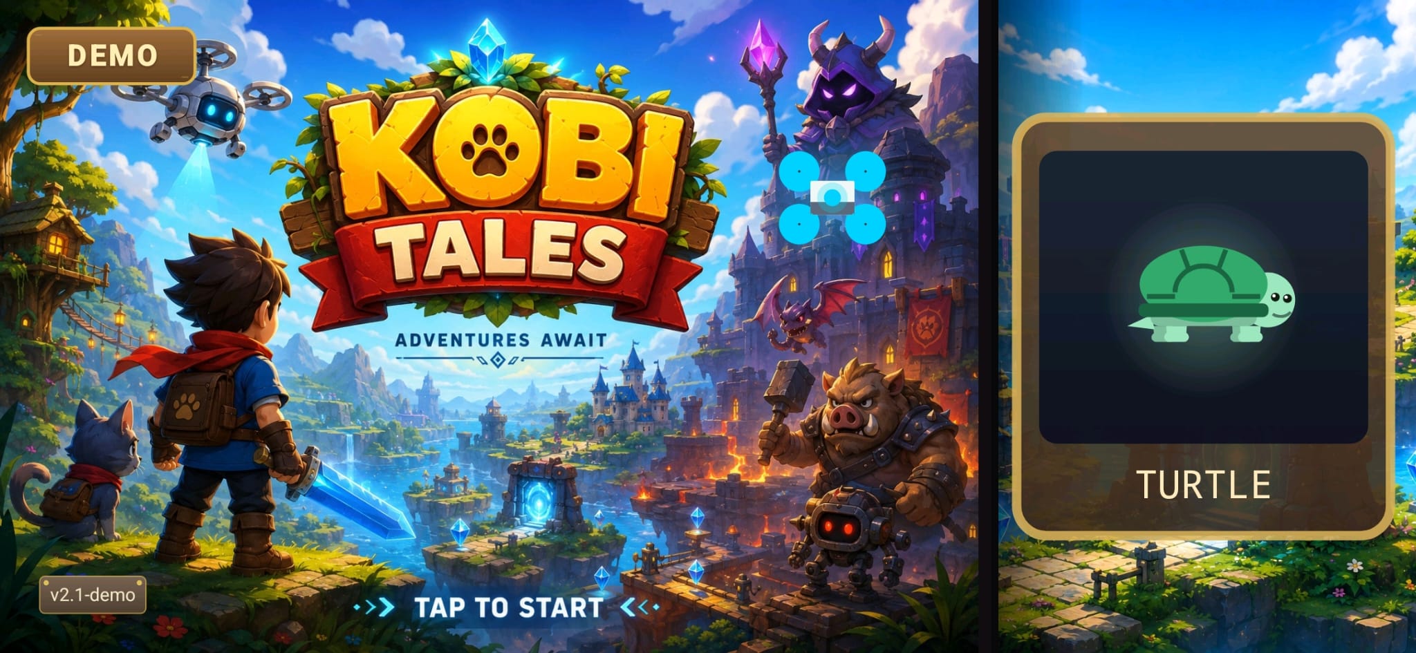 Kobi Tales mission splash screen